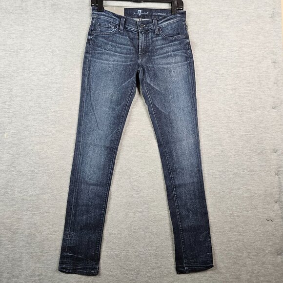 7 For ALL Mankind Roxanne Classic Skinny Blue Casual Jean Size 27 NEW - Picture 1 of 12